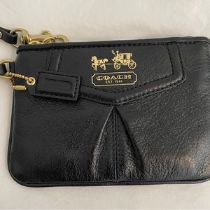 Black Coach Leather Wristlet